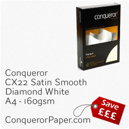 PAPER - CX22.15094C, TINT:DiamondWhite, FINISH:CX22, PAPER:160gsm, SIZE:A4-210x297mm, QUANTITY:250Sheets, WATERMARK:No