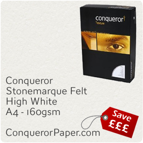 PAPER - Stonemarque.96902C, TINT:HighWhite, FINISH:Stonemaque, PAPER:160gsm, SIZE:A4-210x297mm, QUANTITY:150Sheets, WATERMARK:No