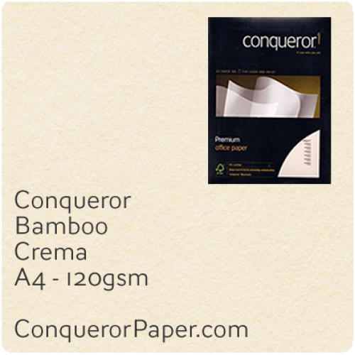 PAPER - Bamboo.64446C, TINT:Crema, FINISH:Bamboo, PAPER:120gsm, SIZE:A4-210x297mm, QTY:500Sheets, WATERMARK:No
