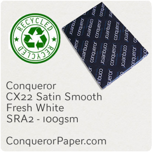 RECYCLED PAPER CX22.35588, TINT:FreshWhite, FINISH:CX22, PAPER:100gsm, SIZE:450x640mm, QUANTITY:500Sheets, WATERMARKED:Yes