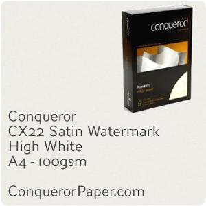 PAPER - CX22.42471C, TINT:HighWhite, FINISH:CX22, PAPER:100gsm, SIZE:A4-210x297mm, QUANTITY:500Sheets, WATERMARKED:Yes