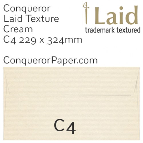 ENVELOPES - Laid.02617, TINT=Cream, WINDOW=No, TYPE=Pocket, SIZE=C4-229x324mm, QUANTITY=250 