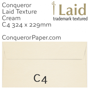 ENVELOPES - Laid.03027, TINT=Cream, WINDOW=No, TYPE=Wallet, SIZE=C4-324x229mm, QUANTITY=250 