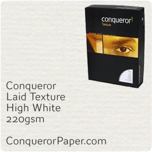 PAPER - laid.10306C, TINT:HighWhite, FINISH:Laid, PAPER:220gsm, SIZE:A4-210x297mm, QTY:100Sheets, WATERMARK:No