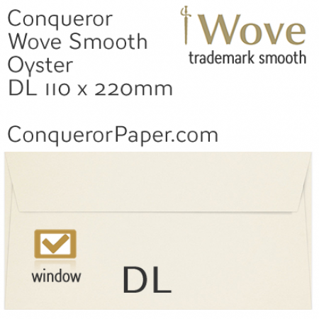 SAMPLE - Wove.01059, TINT=Oyster, WINDOW=Yes, TYPE=Wallet, SIZE=DL-110x220mm, QUANTITY=1
