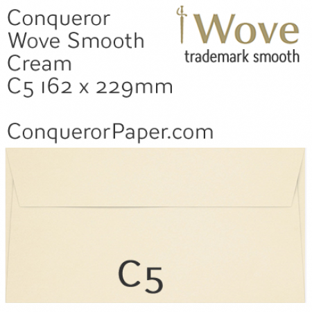 ENVELOPES - Wove.01088, TINT=Cream, WINDOW=No, TYPE=Wallet, SIZE=C5-162x229mm, QUANTITY=250