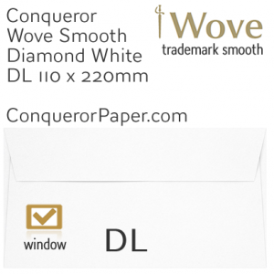 ENVELOPES - Wove.01529, TINT=DiamondWhite, WINDOW=Yes, TYPE=Wallet, SIZE=DL-110x220mm, QUANTITY=500 