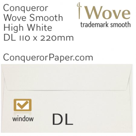 SAMPLE - Wove.01530, TINT=HighWhite, WINDOW=Yes, TYPE=Wallet, SIZE=DL-110x220mm, QUANTITY=1