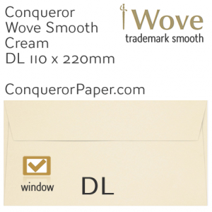 SAMPLE - Wove.01531, TINT=Cream, WINDOW=Yes, TYPE=Wallet, SIZE=DL-110x220mm, QUANTITY=1