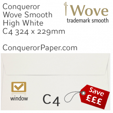 SAMPLE - Wove.01576, TINT=HighWhite, WINDOW=Yes, TYPE=Wallet, SIZE=C4=324x229mm, QUANTITY=1 