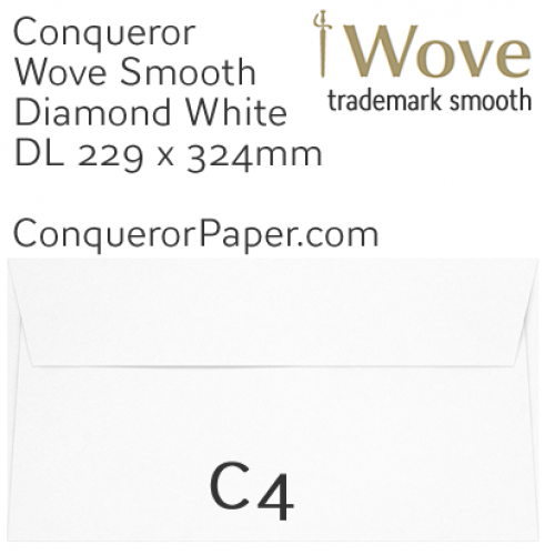 ENVELOPES - Wove.02620, TINT=DiamondWhite, WINDOW=No, TYPE=Pocket, SIZE=C4-324x229mm, QUANTITY=250 