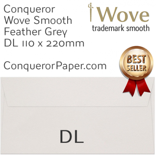 ENVELOPES - Wove.42891, WINDOW=No, TYPE=Wallet, TINT=Feather Grey, SIZE=DL-110x220mm, QUANTITY=500 